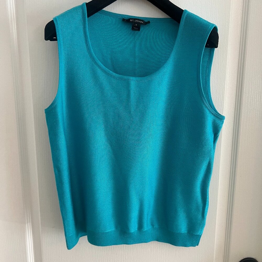 St. John Turquoise Knit Tank Top